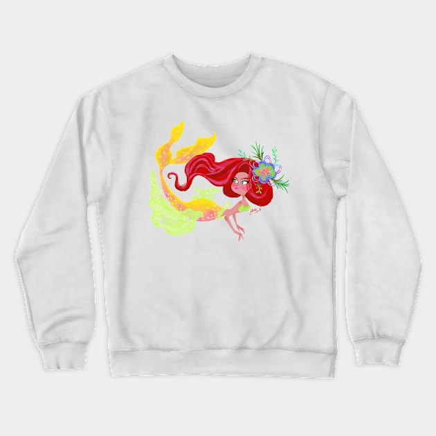 Mermaid red hair Crewneck Sweatshirt by AlineSantAnna